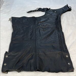 FMC SIZE XXS Black Leather Motorcycle Chaps